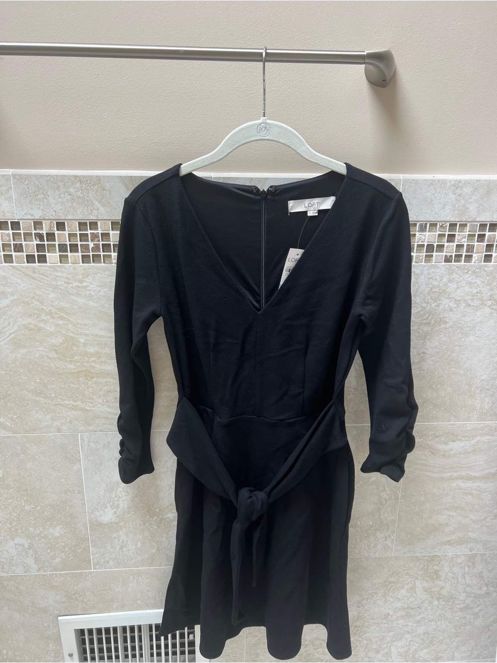 NWT LOFT Black dress with tie waist. Brand new with tags. #workwear